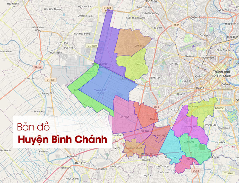 Bản đồ Huyện Bình Chánh TPHCM: Vị trí, Phân lô, Quy hoạch Mới Nhất