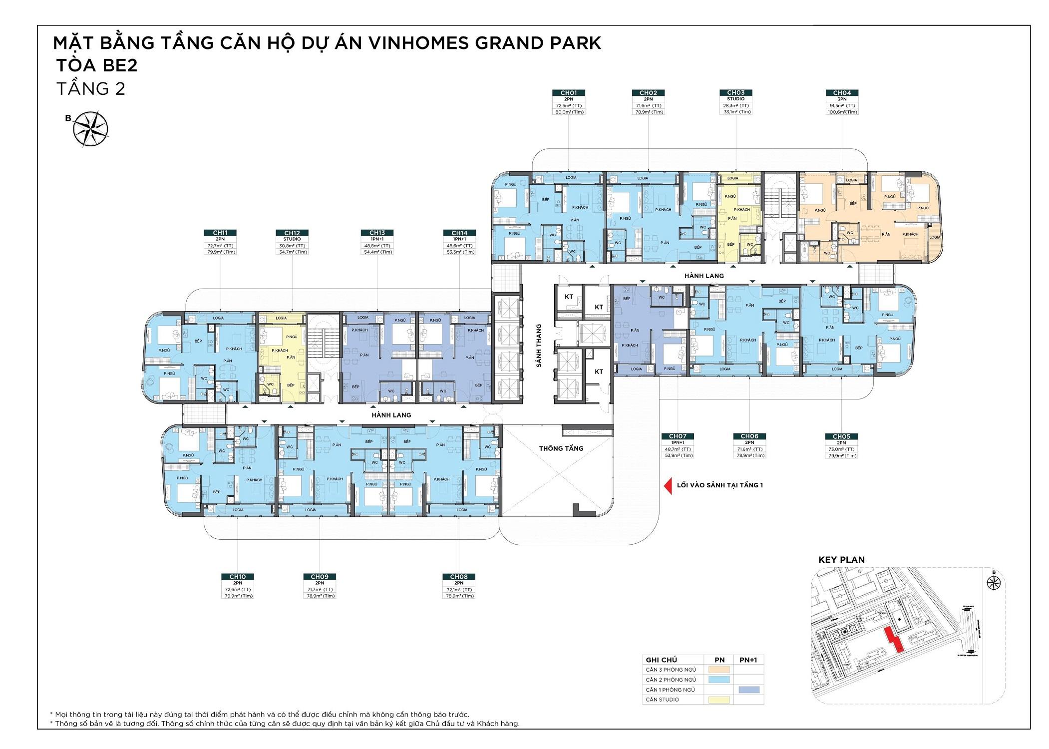 Mặt bằng căn hộ The Beverly BE2 Vinhomes Grand Park Quận 9