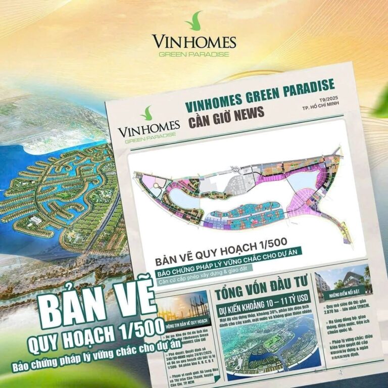 Chi tiết quy hoạch 1/500 Vinhomes Green Paradise Cần Giờ
